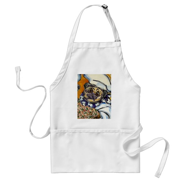 Pug Chef Adult Apron (Front)