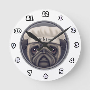 Pug Chef clock