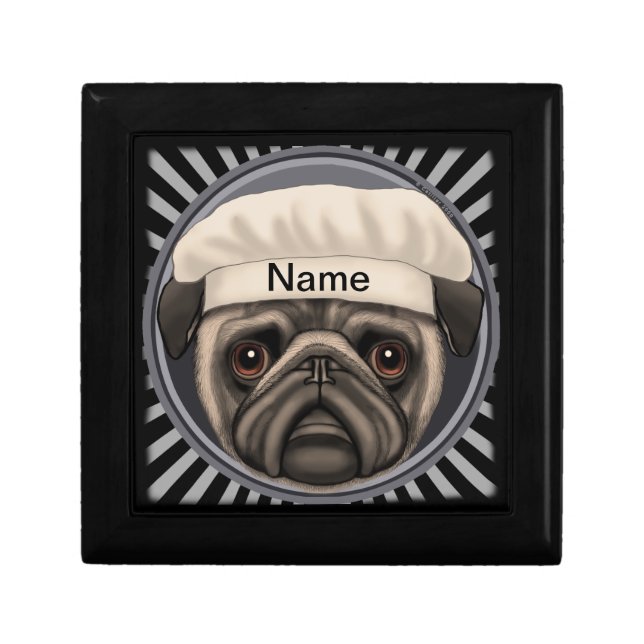 Pug Chef Jewelry Box (Front)