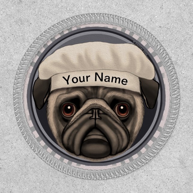 Pug Chef  Patch (Front)