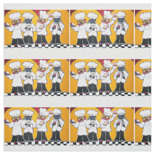PUG CHEFS FABRIC