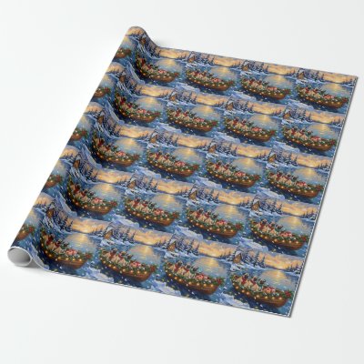 Pug Christmas Boat Holiday Wrapping Paper