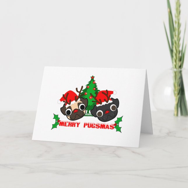 Pug Christmas Card (Front)