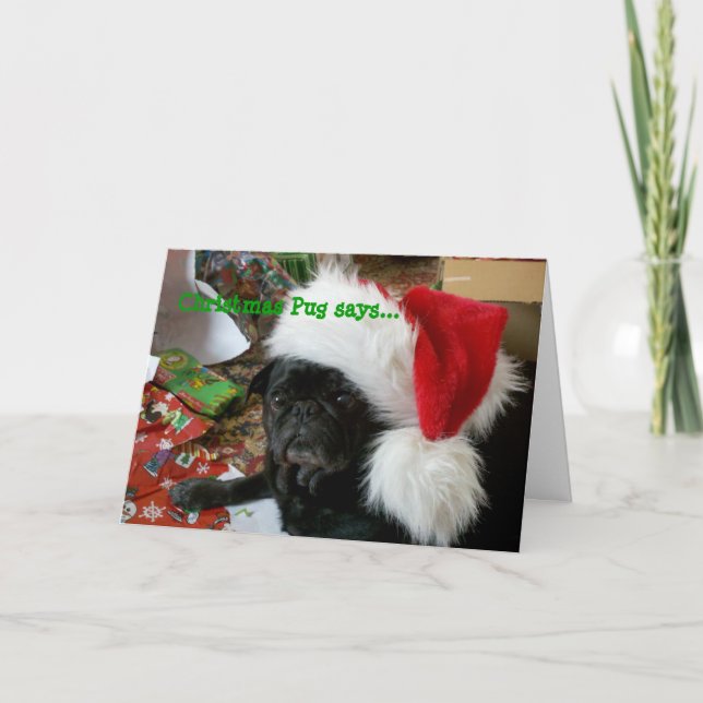 Pug Christmas Card (Front)