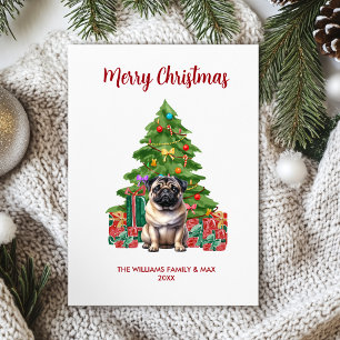 Pug Christmas Card