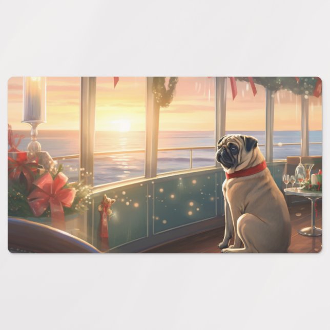 Pug Christmas Cruise: Pawsome Holiday Delight Labels (Design 3)
