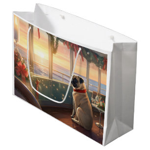 Pug Christmas Cruise: Pawsome Holiday Delight Large Gift Bag