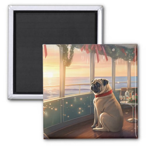 Pug Christmas Cruise Pawsome Holiday Delight Magnet