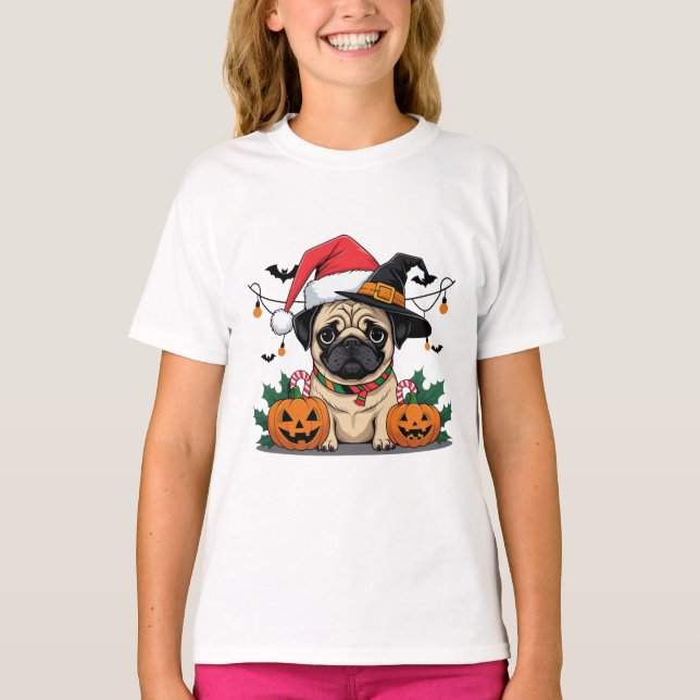 Pug Christmas – Cute Holiday Dog T-Shirt Design 🐶 (Front)