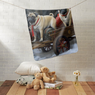 Pug Christmas Festive Season Baby Blanket