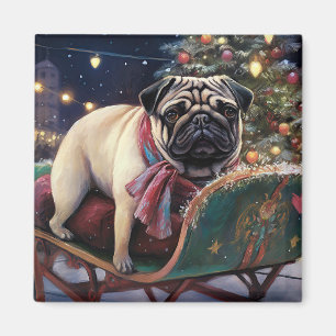 Pug Christmas Festive Season Magnet