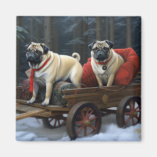 Pug Christmas Festive Season Magnet