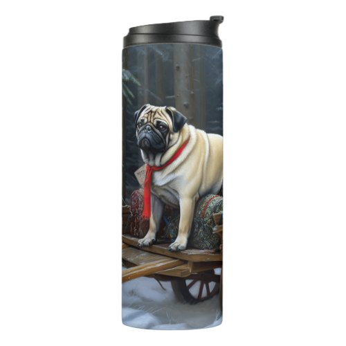 Pug Christmas Festive Season Thermal Tumbler