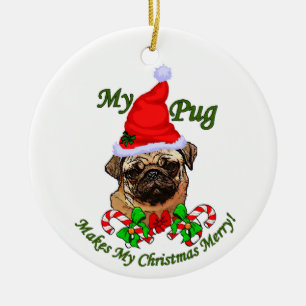 Pug Christmas Gifts Ornament