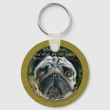 Pug Christmas Keychain