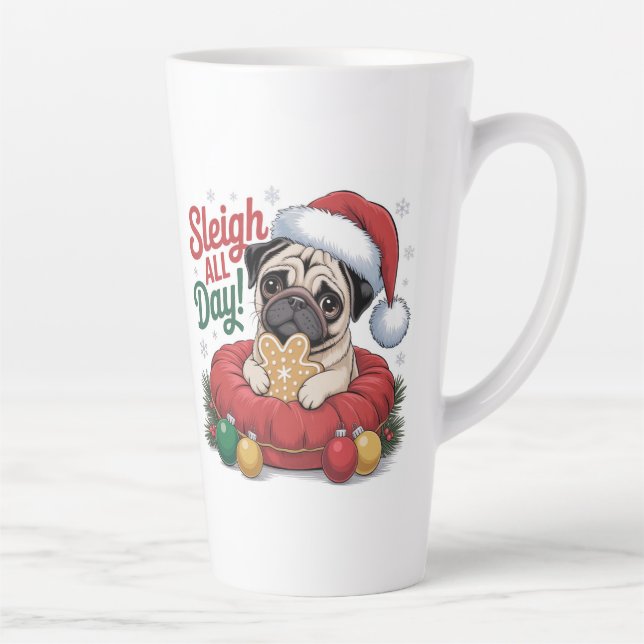 Pug Christmas Mug – Sleigh All Day Holiday Coffee  (Right)