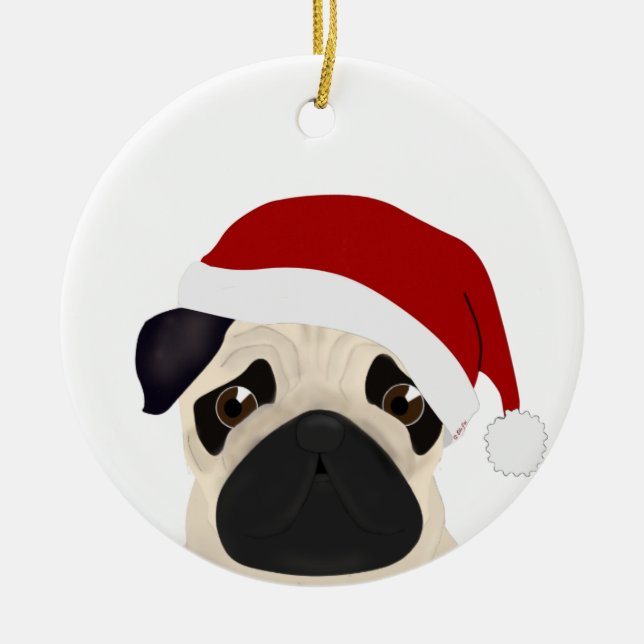 Pug Christmas Ornament (Front)
