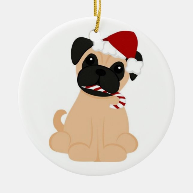 Pug-Christmas Ornament (Front)