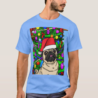 Pug Christmas Pug With A Christmas Hat And boy T-Shirt