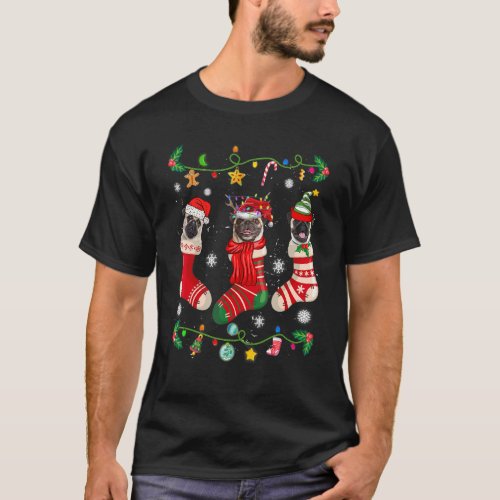 Pug Christmas Socks Xmas Dog T-Shirt