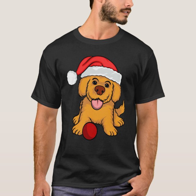 Pug Christmas Tree Dog Santa Merry Pugmas T-Shirt (Front)