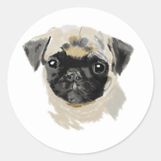 Pug Classic Round Sticker
