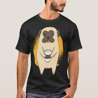 Pug Coffee Graphic T-Shirt
