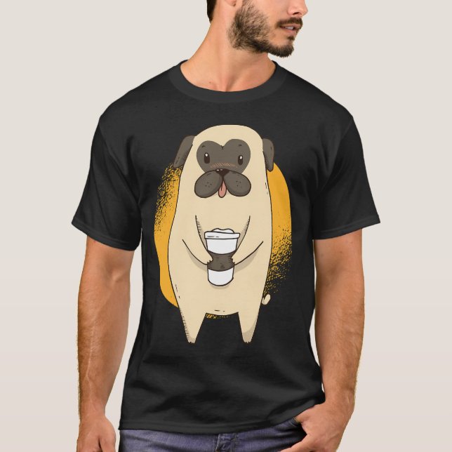 Pug Coffee Graphic T-Shirt (Front)