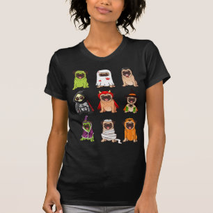 Pug Collection Happy Pugoween Halloween Spooky Cos T-Shirt