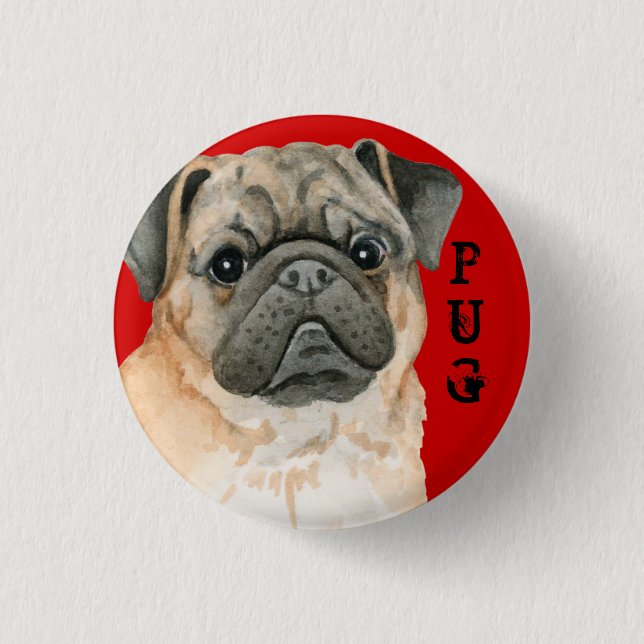Pug Color Block Button (Front)