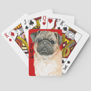 Pug Color Block Poker Cards