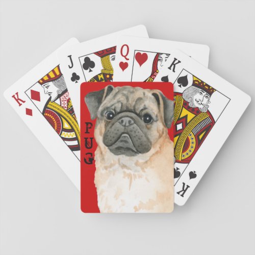 Pug Color Block Poker Cards