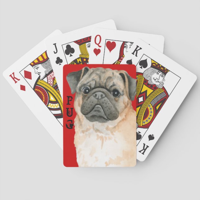 Pug Color Block Poker Cards (Back)