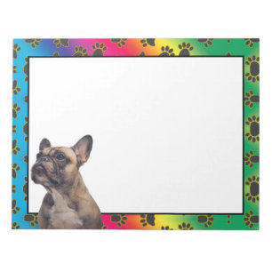 Pug colorful dog paw pattern  notepad