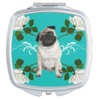 Pug Compact Mirror For Makeup
