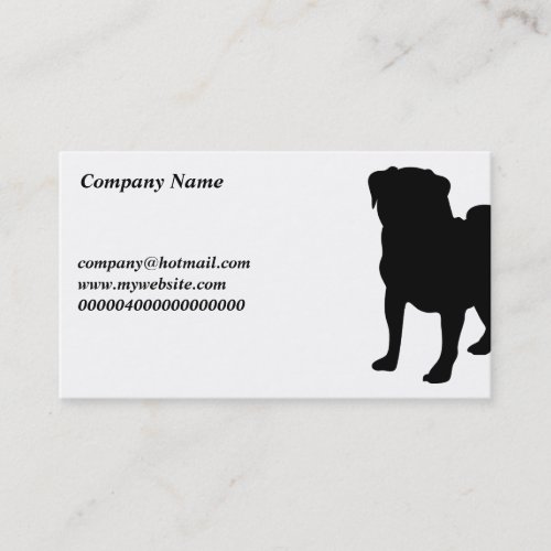 Pug, Company Name, Business Card Template