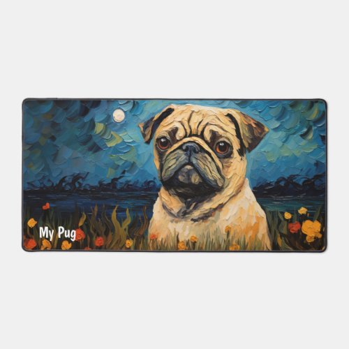 Pug Computer Mouse and keyboard Desk Mat