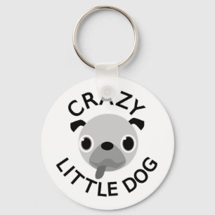 Pug Crazy Little Dog Keychain