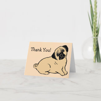 Pug Cream Thank You Note Card