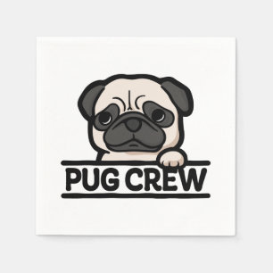 PUG CREW – Funny & Cute Pug Lover Gift Napkins