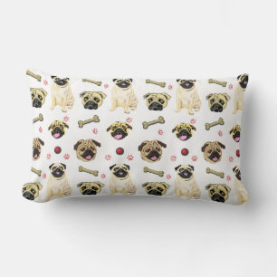 Pug Cushion White