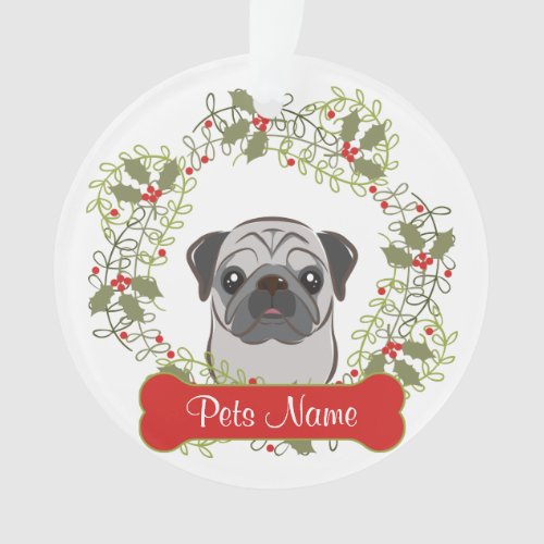Pug Customizable Ornament