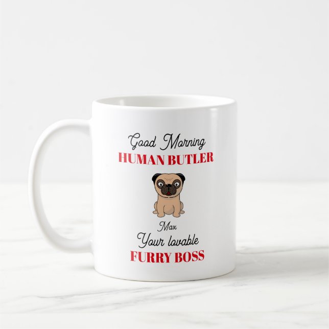 Pug Customizable Pug Coffee Mug (Left)