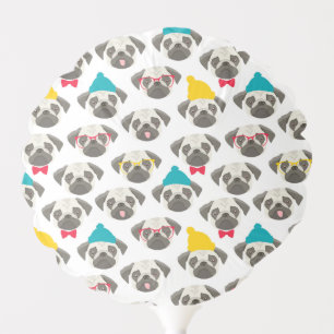 Pug – cute dog in Christmas Balloon