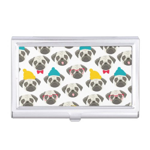 Pug  cute dog in Christmas Business Card Case