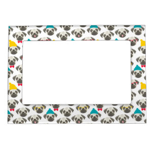 Pug – cute dog in Christmas Magnetic Frame