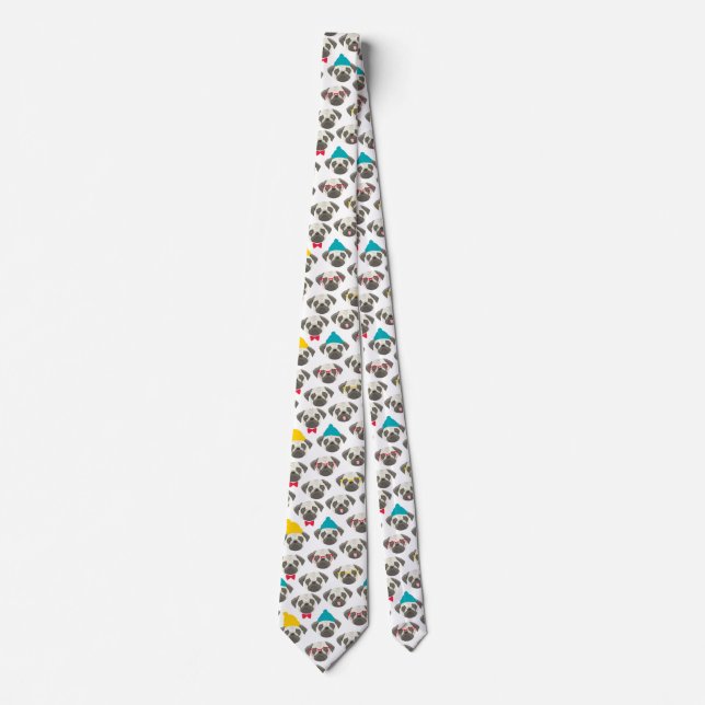 Pug – cute dog in Christmas Neck Tie (Front)