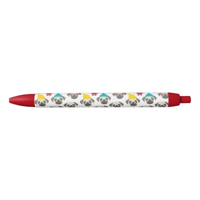 Pug – cute dog in Christmas Pen (Front)