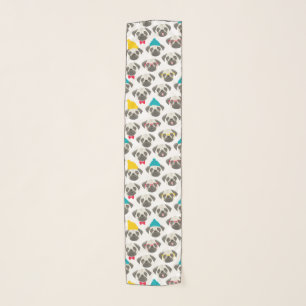 Pug – cute dog in Christmas Scarf