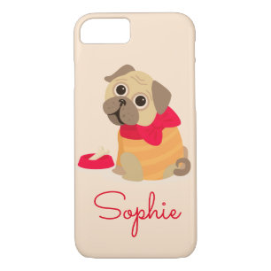 Pug cute dog personalised name iPhone 8/7 case
